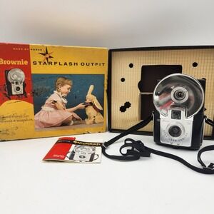 Vintage Kodak Brownie Starflash Outfit Camera with Box and Manual 127 Film MCM